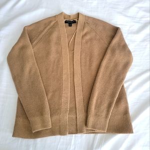 Banana Republic Organic Cotton Open Front Cardigan in Camel XS